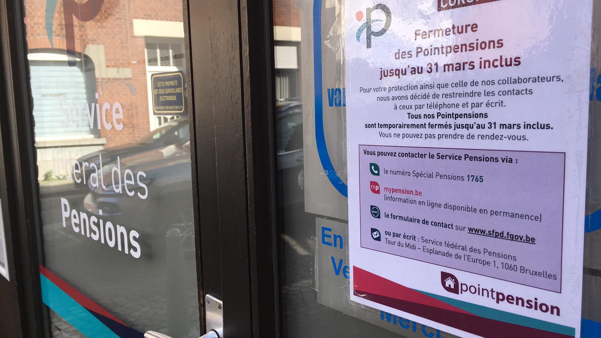 Coronavirus : l'antenne de l'office national des pensions fermée à Mouscron