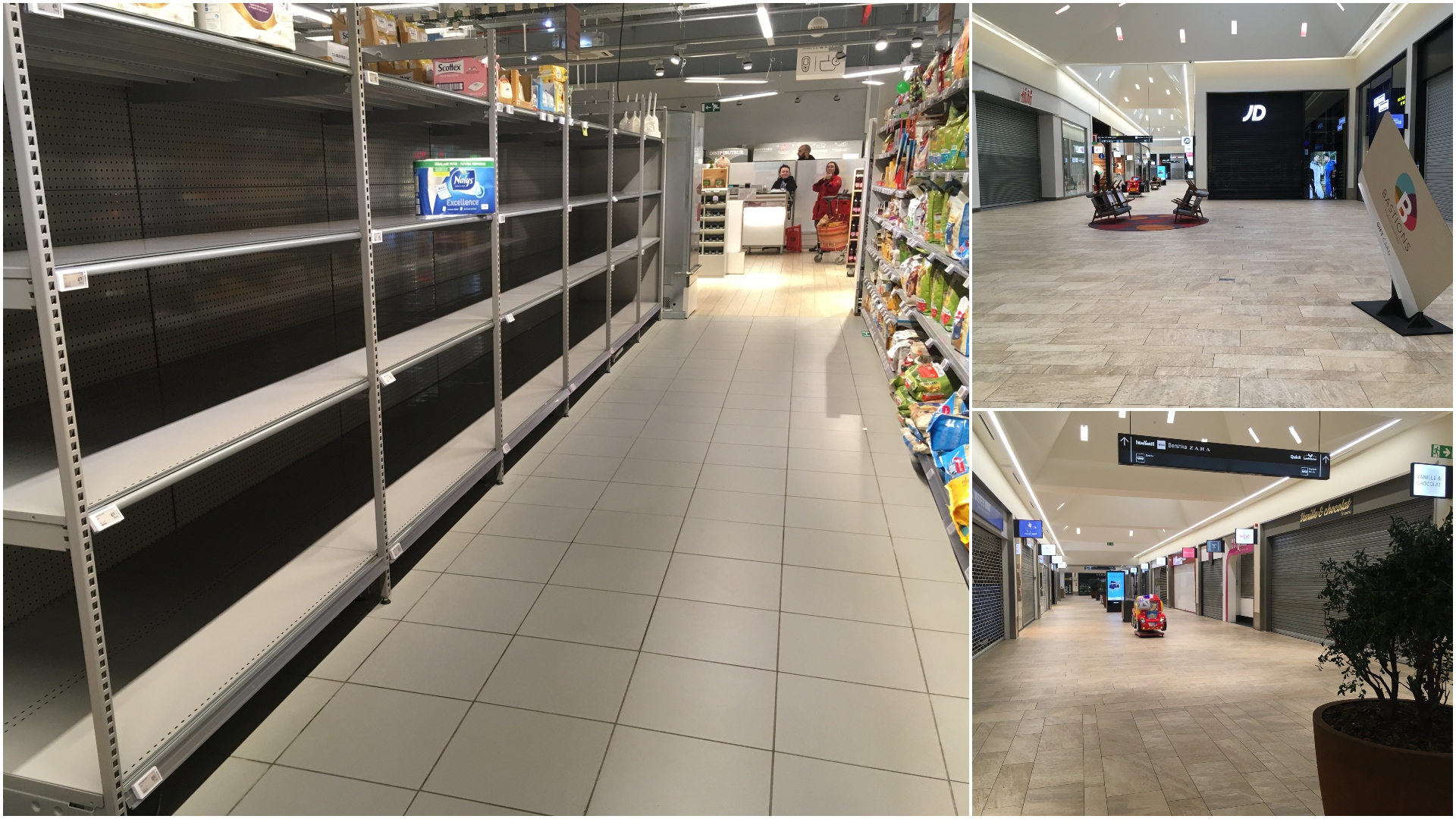 Le centre commercial Les Bastions désert ce samedi, à l'exception du Delhaize