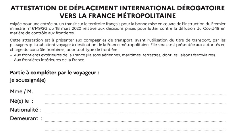 Depuis ce mercredi, il vous faut cette attestation pour passer la frontière française