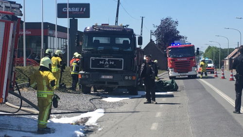 Un camion a pris feu à Gaurain-Ramecroix