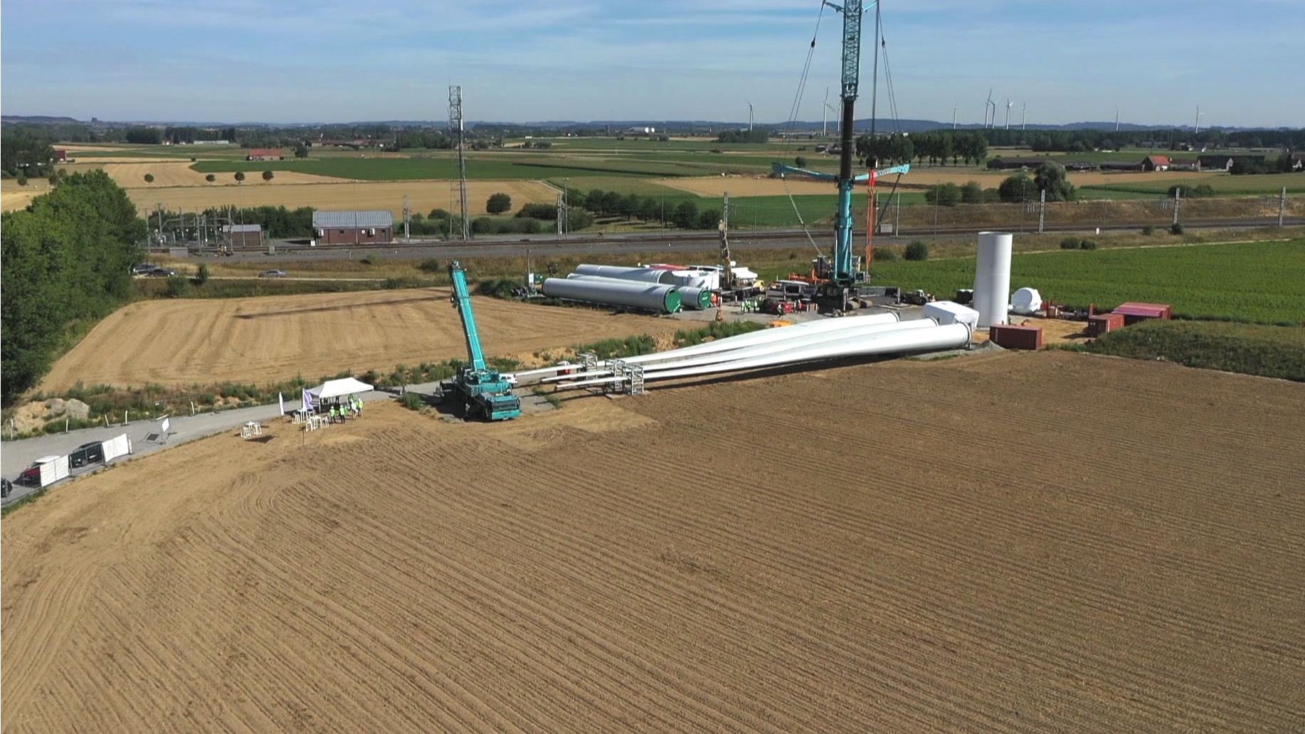 Le chantier des 3 nouvelles éoliennes de Tourpes a débuté