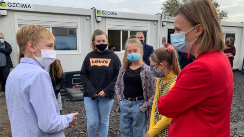 La ministre de l'Enseignement, Caroline Désir, en visite à l'école secondaire de Brugelette