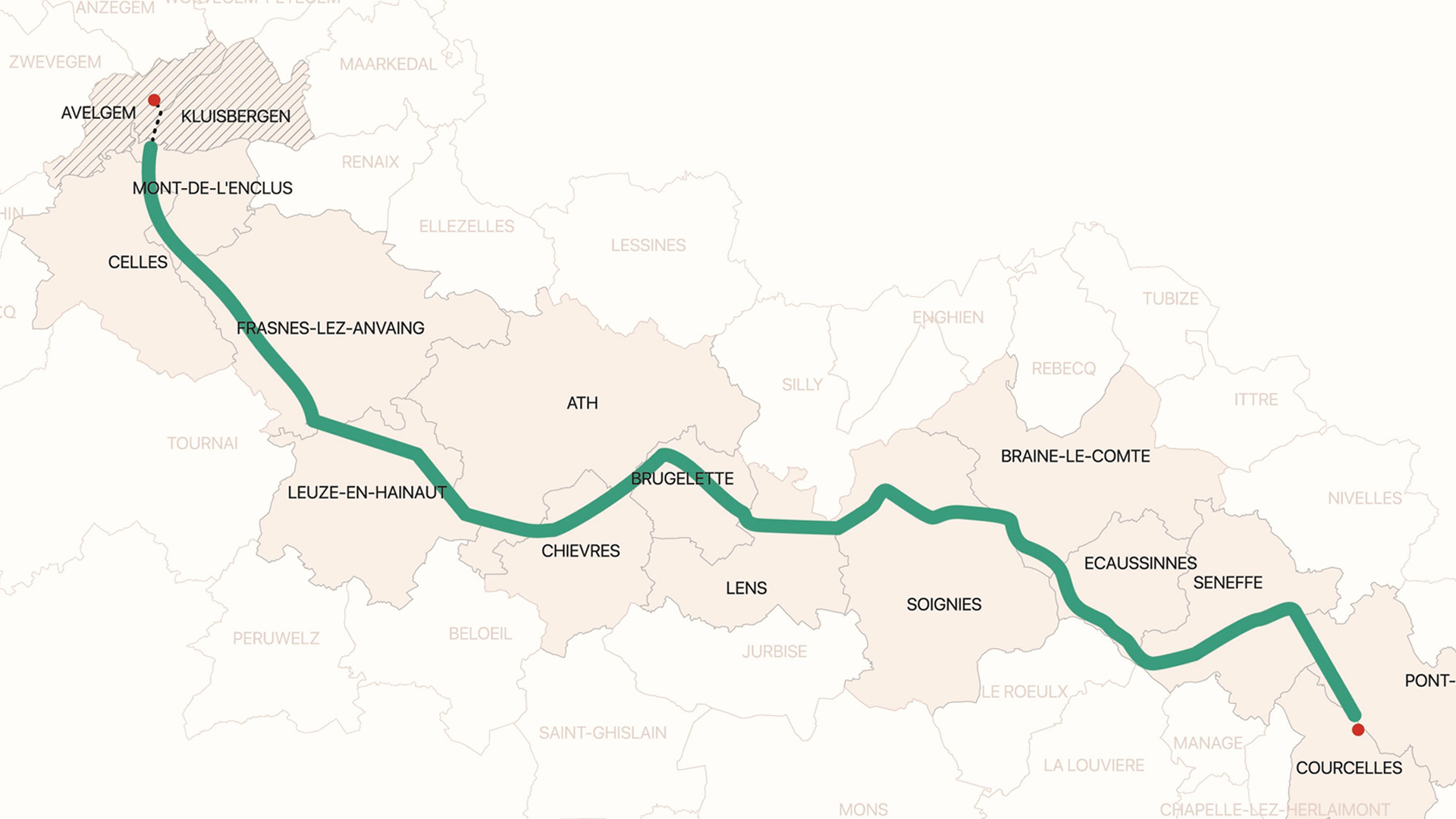 Les bourgmestres des 7 communes impactées par la Boucle du Hainaut s'opposent au tracé proposé par Elia