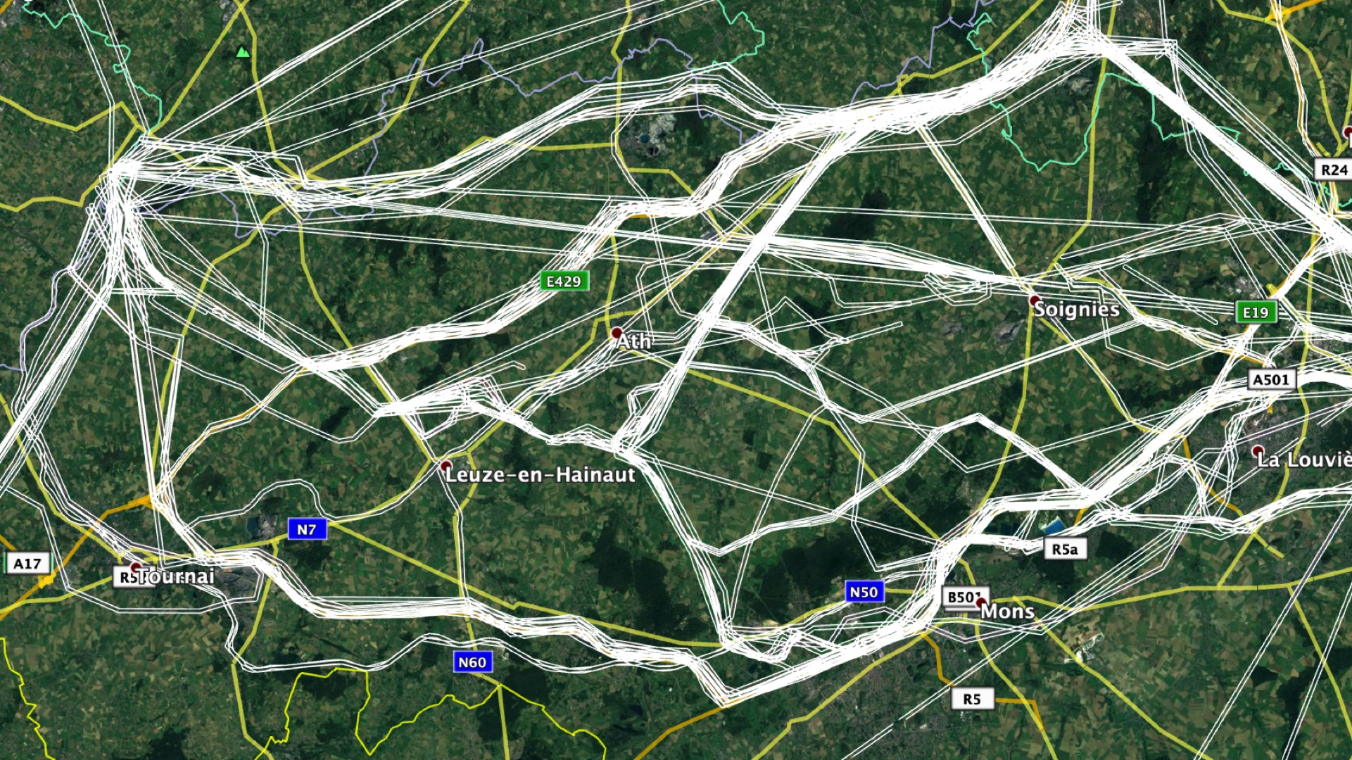 Tracés alternatifs de la boucle du Hainaut : 19 communes de Wallonie picarde traversées