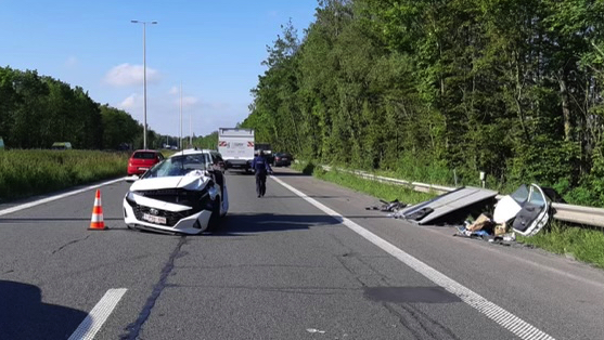 Un accident sur l'autoroute A17 Tournai-Mouscron fait deux blessés légers