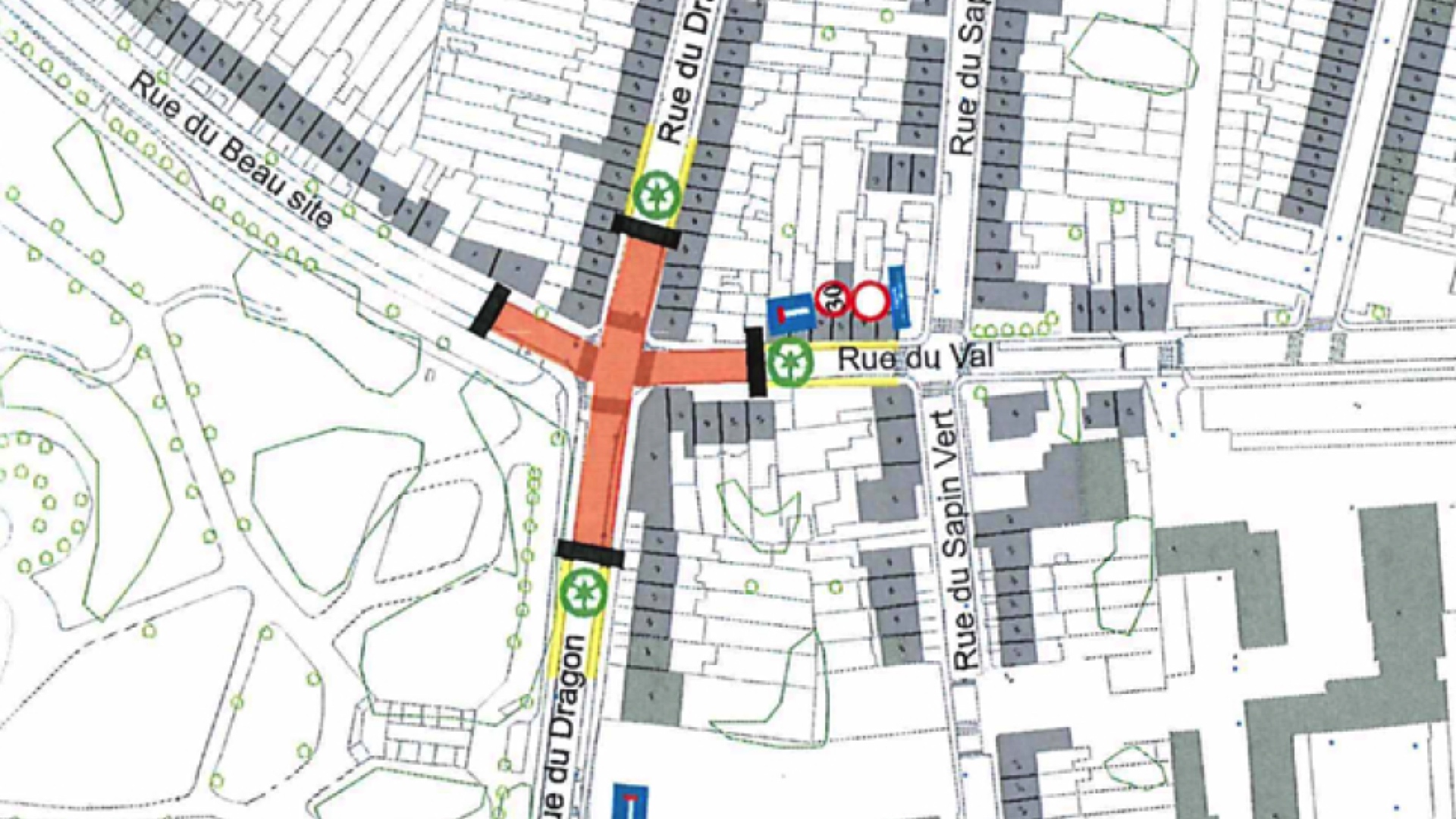 Mouscron : le carrefour des rues du Val, du Dragon et du Beau Site interdit à la circulation dès le 5 juillet